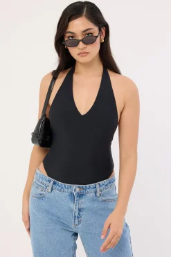 Sunlit Halter One Piece Black