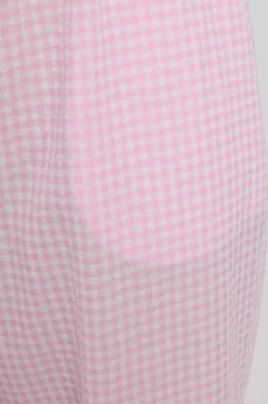Sunny Side Elasticated Gingham Pants Pink Gingham