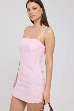 Sunny Side Gingham Mini Dress Pink Check