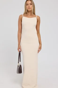 Sunset Soiree Knit Midi Dress Nude