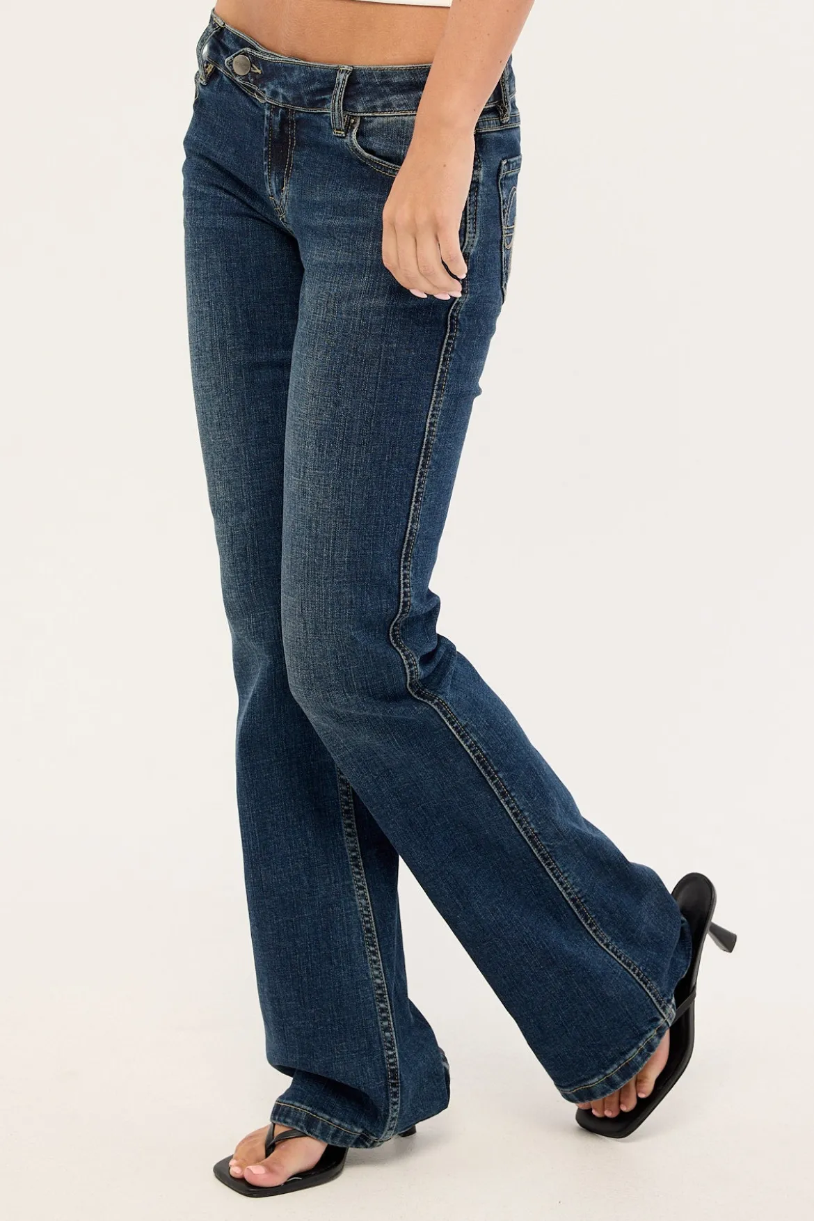 Super Low Bootcut Jean Dirty Midnight Blue Denim