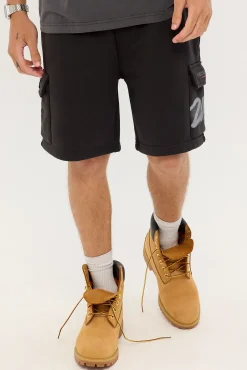 Supernova Relaxed Cargo Sweat Short Washed Night Black