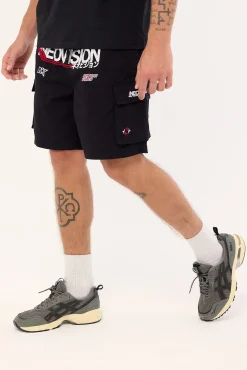 Surge Elastic Waist Cargo Short Black