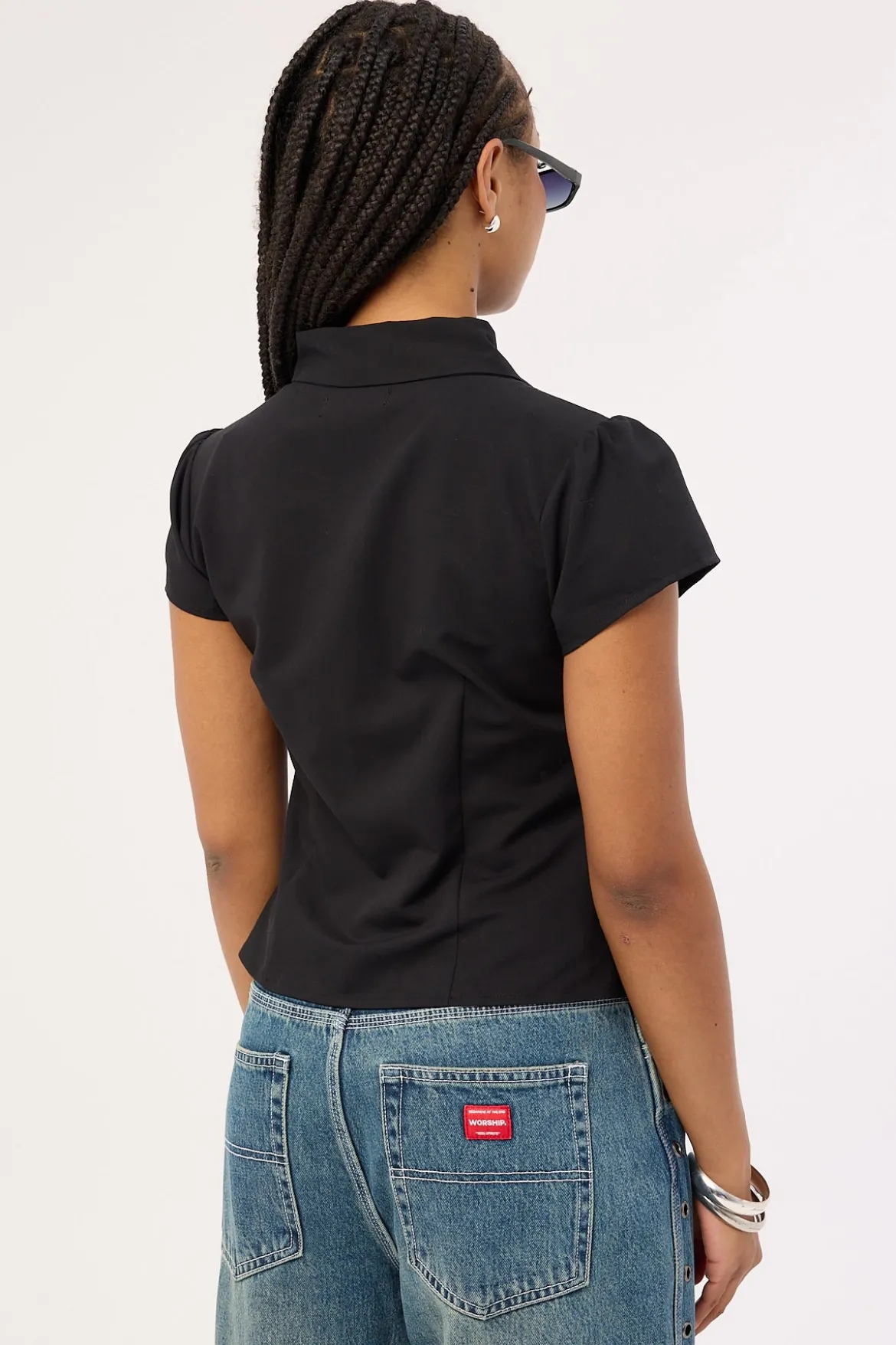 Surge Zip Through Blouse Black
