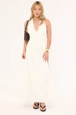 Suvi Halter Maxi Dress White