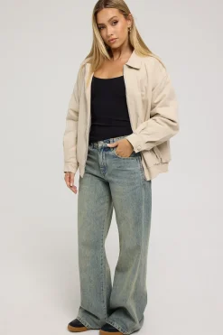 Sweeper Wide Leg Jean Garbage Grime Blue