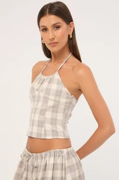 Sweet Escape Cami Smoke Plaid