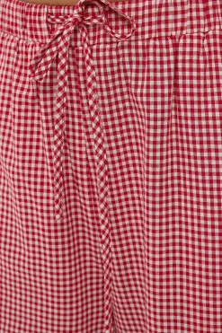 Sweet Ruby Gingham Bow Pants Red Gingham