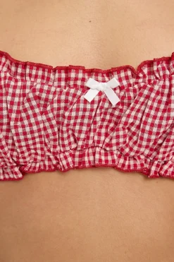 Sweet Ruby Gingham Bralette Red Gingham