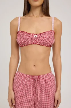Sweet Ruby Gingham Bralette Red Gingham