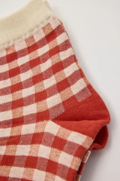 Sweet Ruby Gingham Socks Red Gingham