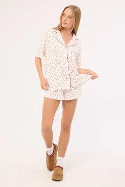 Sweet Sundays Sleep Top White