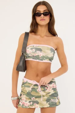 Tactical Bloom Strapless Bralette Camo