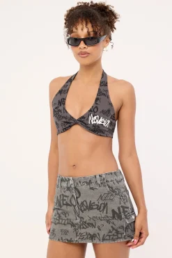 Tagger Cargo Skort Washed Black