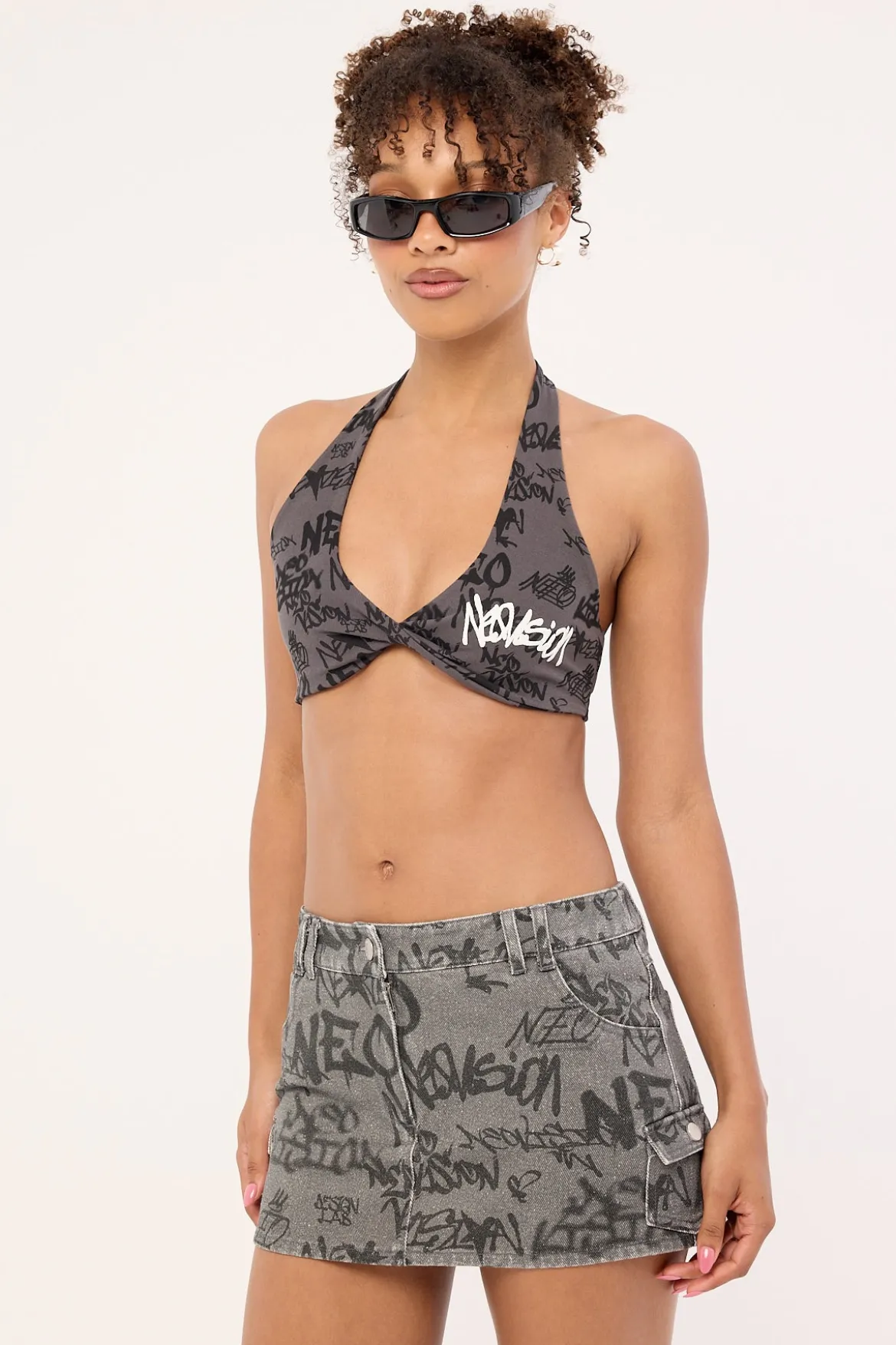 Tagger Cargo Skort Washed Black