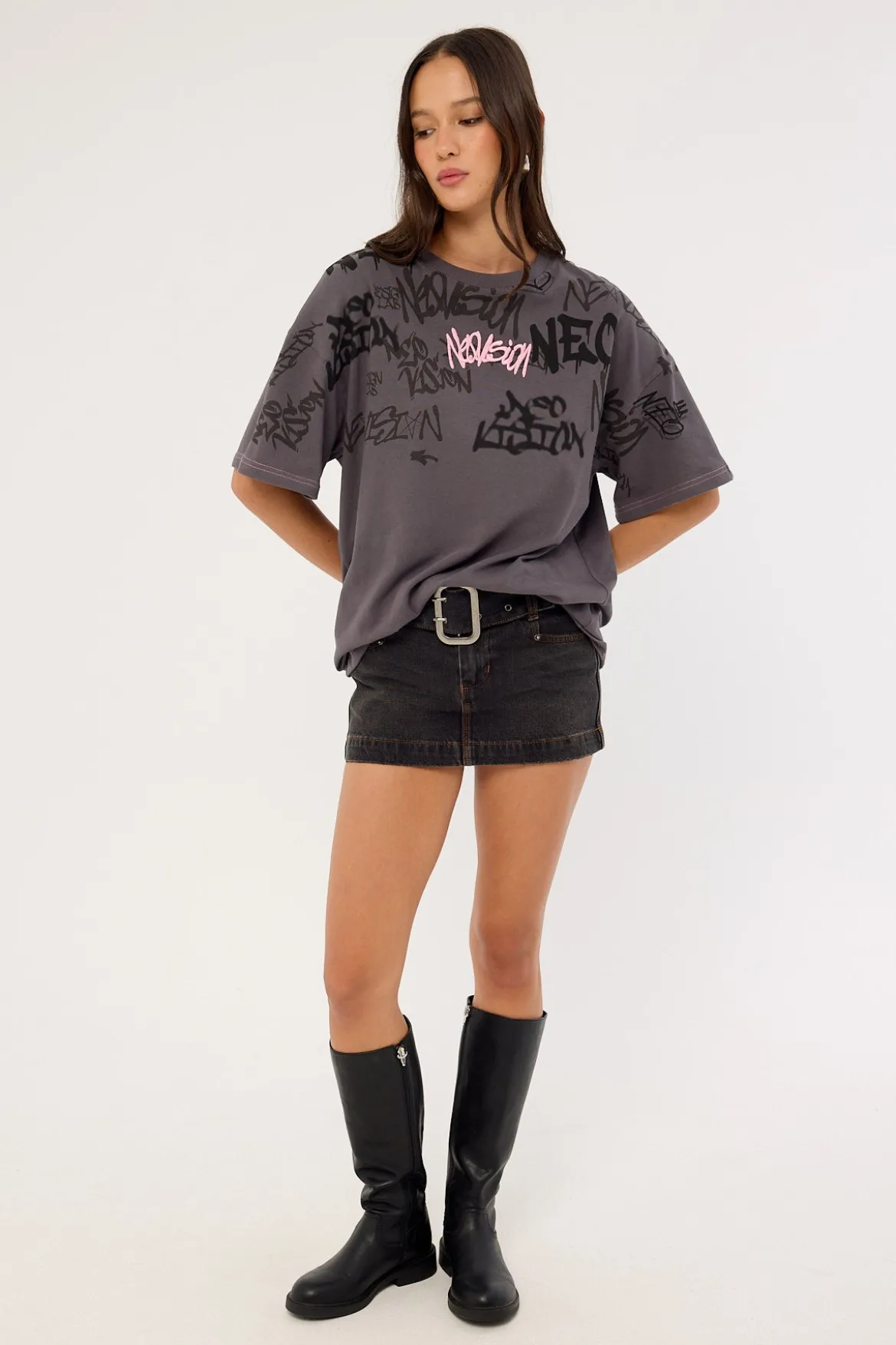 Tagger Relaxed Tee Washed Black