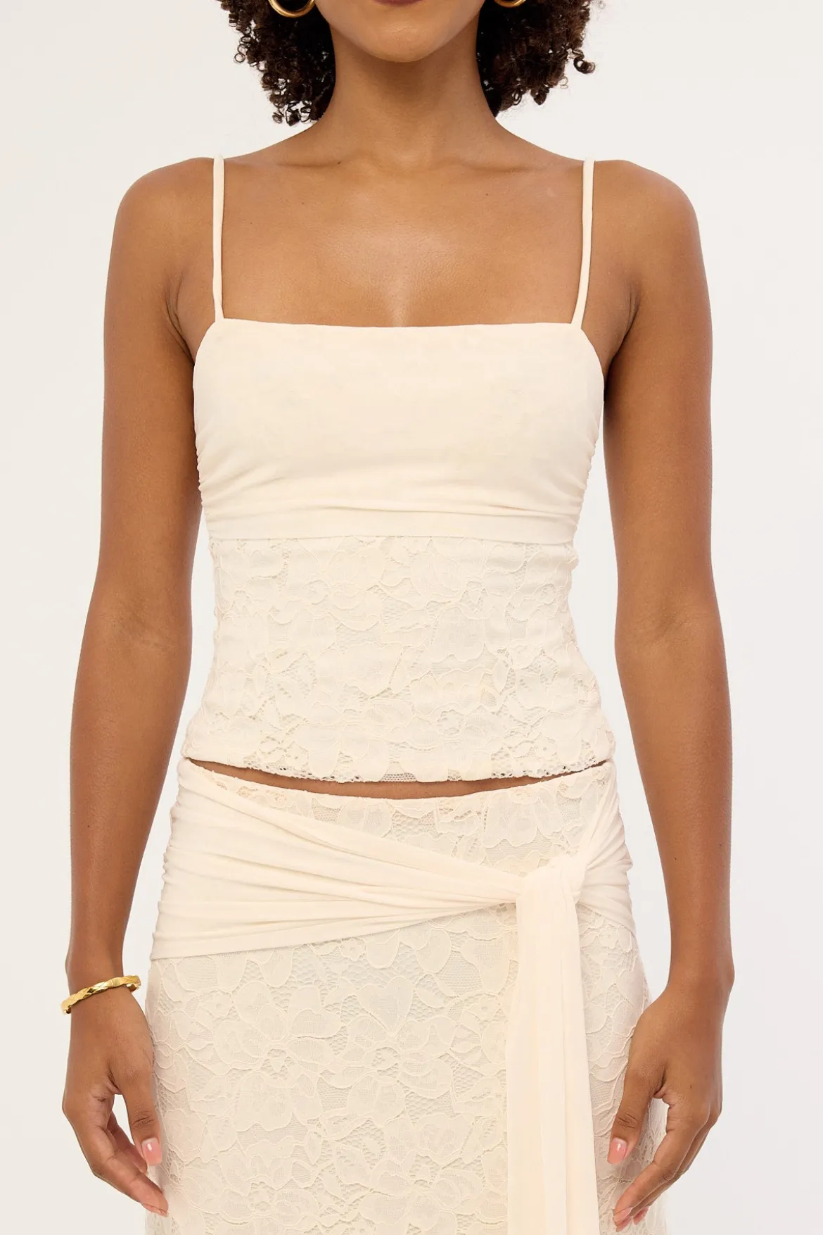 Tahlia Lace Cami Top Cream