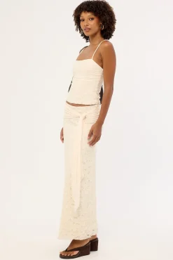 Tahlia Lace Maxi Skirt Cream