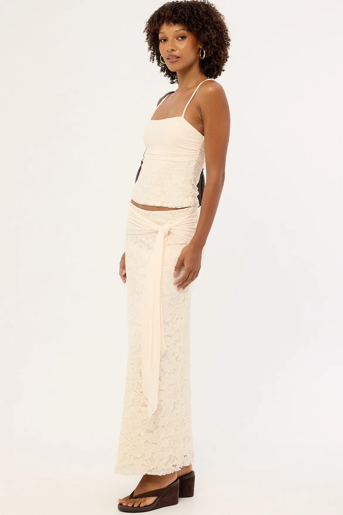 Tahlia Lace Maxi Skirt Cream