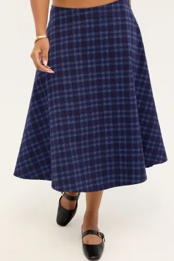 Takara Skirt Midnight Check Blue
