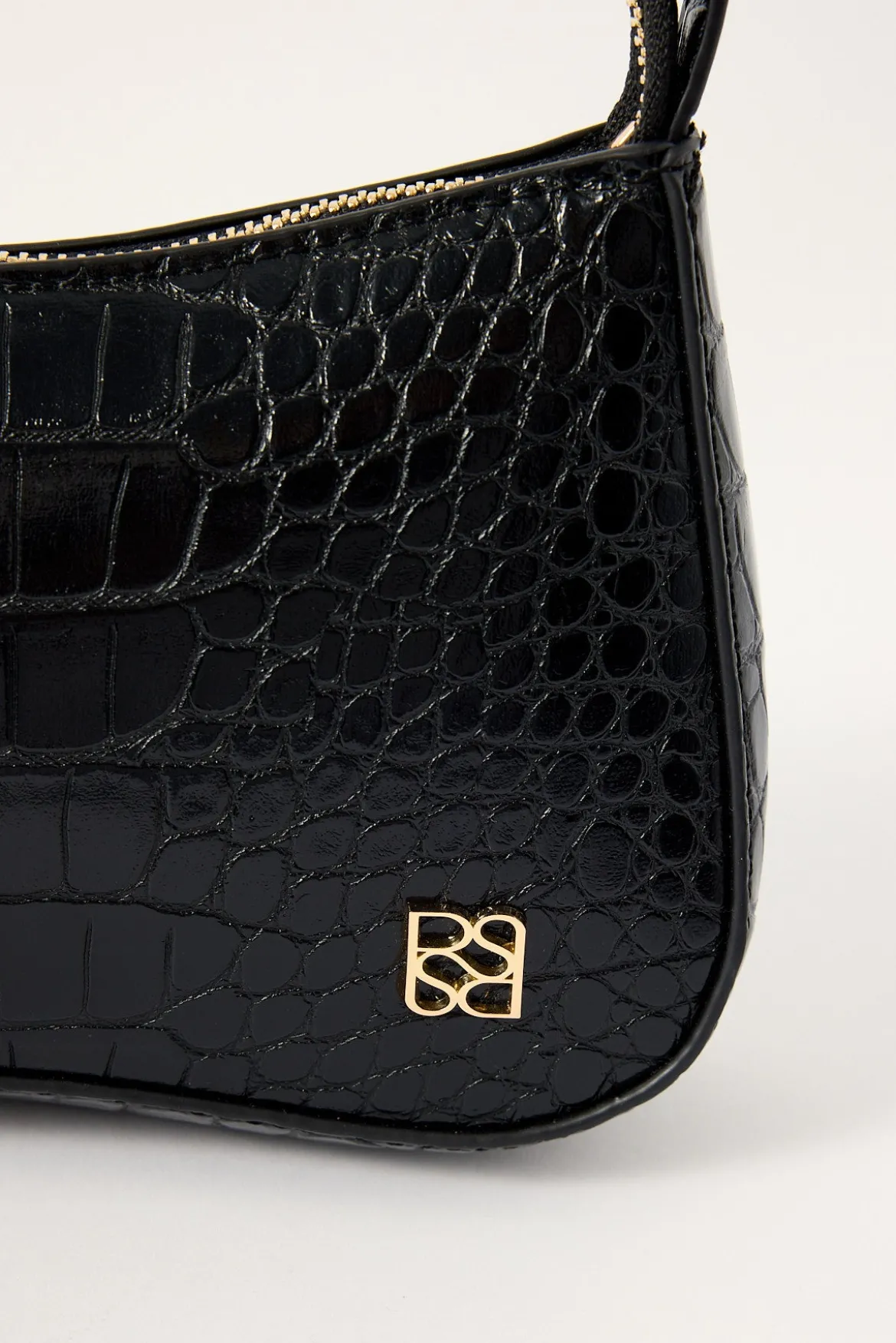 Tammy Croc Shoulder Bag Black