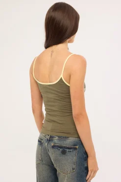 Tank Girl Contrast Staple Singlet Khaki