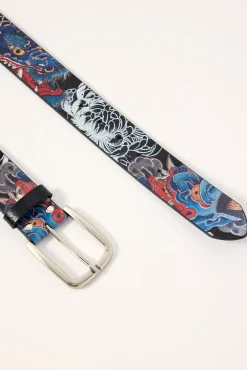 Tatsura Leather Belt Black