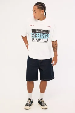 Teach Peace Gorilla Fit Tee White