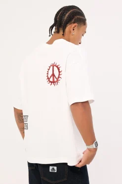 Teach Peace Gorilla Fit Tee White