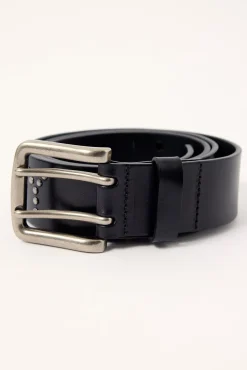 Tease Leather Stud Belt Black