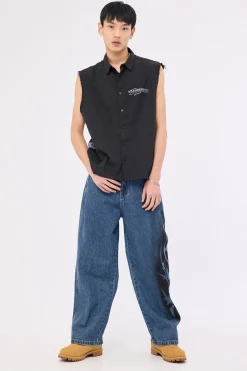 Temptation Cropped Sleeveless Shirt Black
