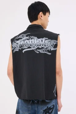 Temptation Cropped Sleeveless Shirt Black