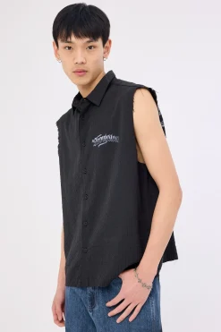 Temptation Cropped Sleeveless Shirt Black