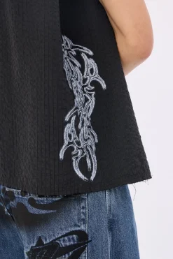 Temptation Cropped Sleeveless Shirt Black