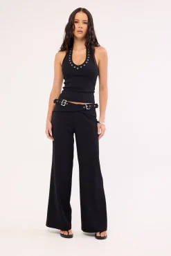 Terminal Cross Belt Low Rise Pant Black