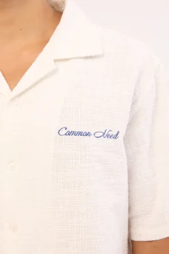 Terrence Boxy Cropped Resort Shirt White