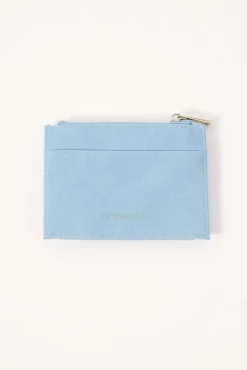 The Daisy Card Wallet Faux Blue Suede