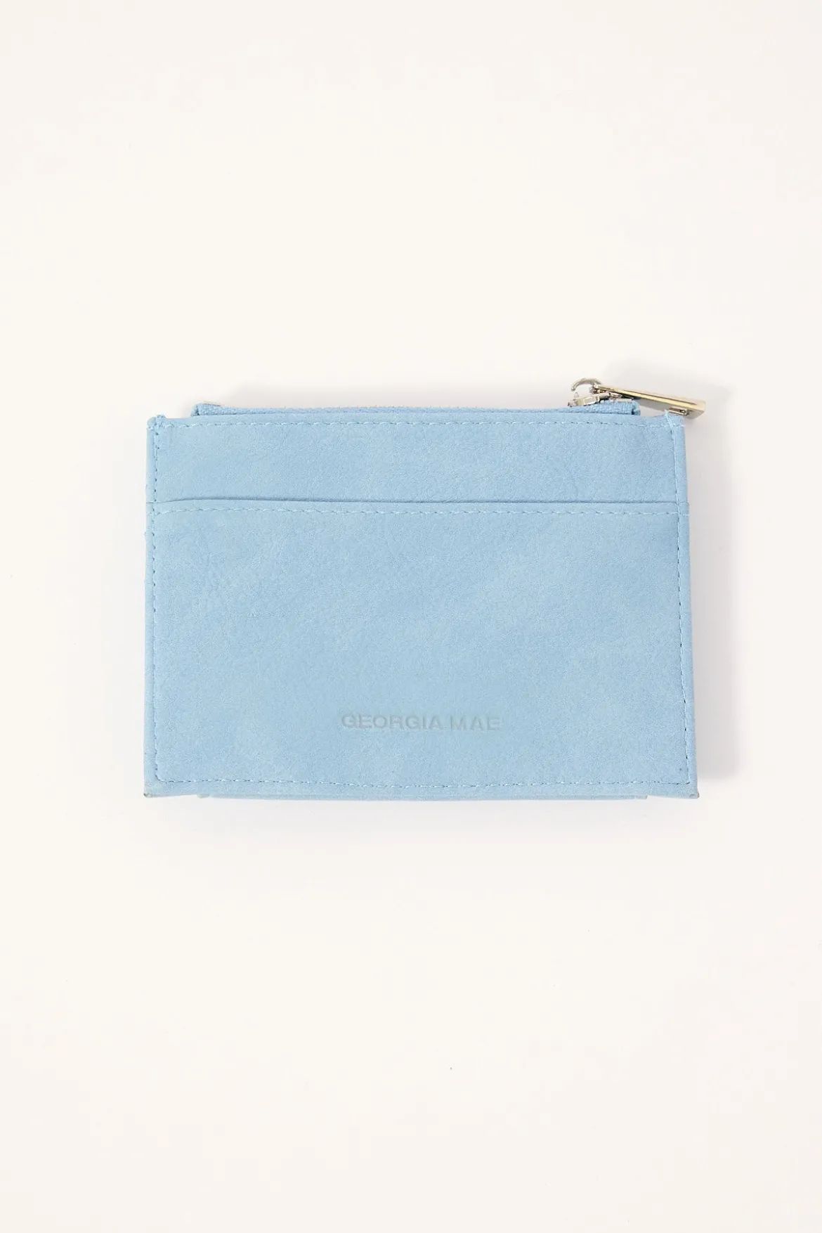 The Daisy Card Wallet Faux Blue Suede