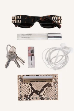 The Rae Stud Card Wallet Snakeskin