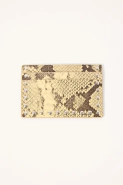 The Rae Stud Card Wallet Snakeskin