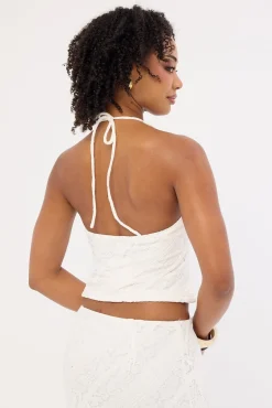 Thessia Tie Halter Top White