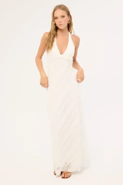 Thessia Twist Maxi Dress White