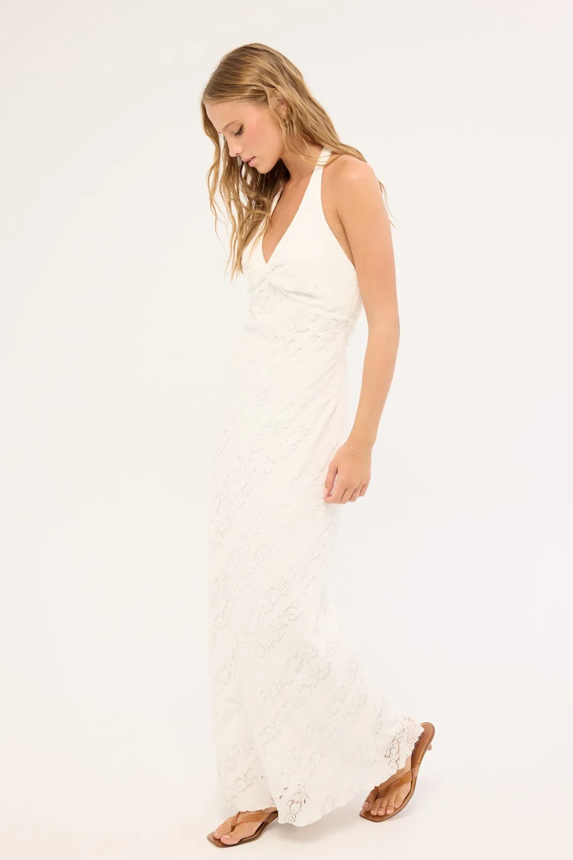 Thessia Twist Maxi Dress White
