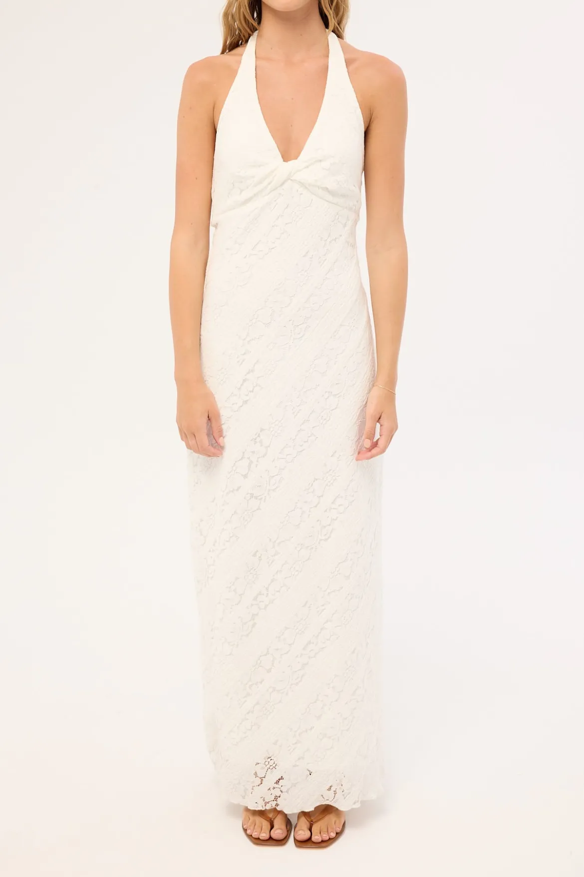 Thessia Twist Maxi Dress White