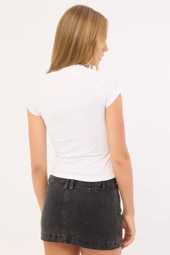 Thorny Cap Sleeve Tee White