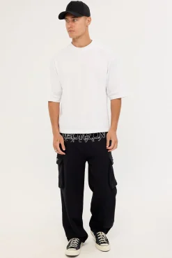 Thrash Baggy Elastic Cuff Sweat Pant Black