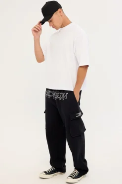 Thrash Baggy Elastic Cuff Sweat Pant Black