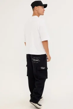 Thrash Baggy Elastic Cuff Sweat Pant Black