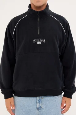 Thrill Of Victory Raglan Quarter Zip Polar Fleece Faded Black