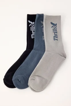Thrills Workwear 3 Pack Sock Alloy/Light Petrol/Black